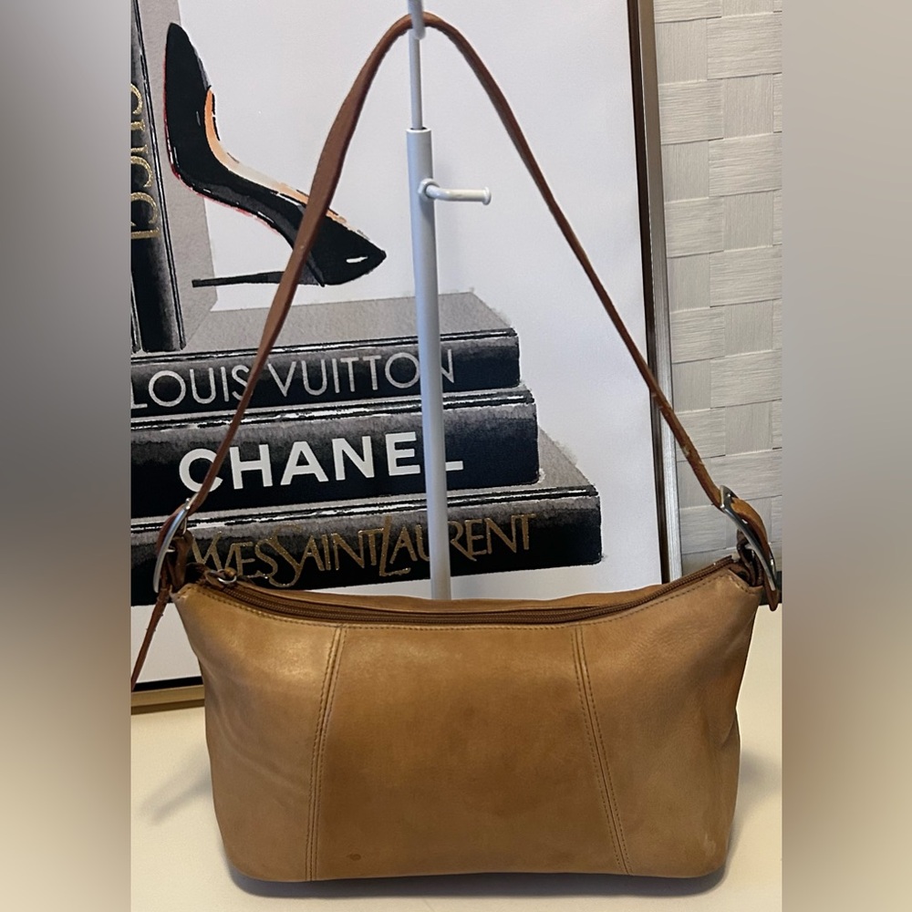Tignanello Tan Leather Shoulder Bag